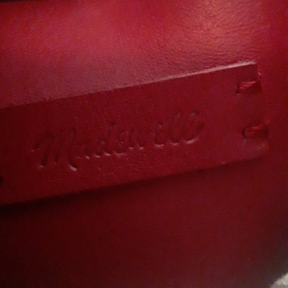 Madewell Red The Austin Crossbody bucket Bag - Picture 7 of 10
